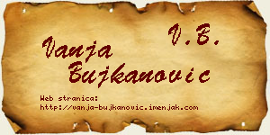 Vanja Bujkanović vizit kartica